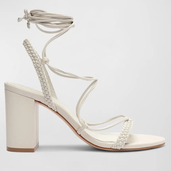 SCHUTZ White Braided Lace-Up Heels - Picture 2 of 15